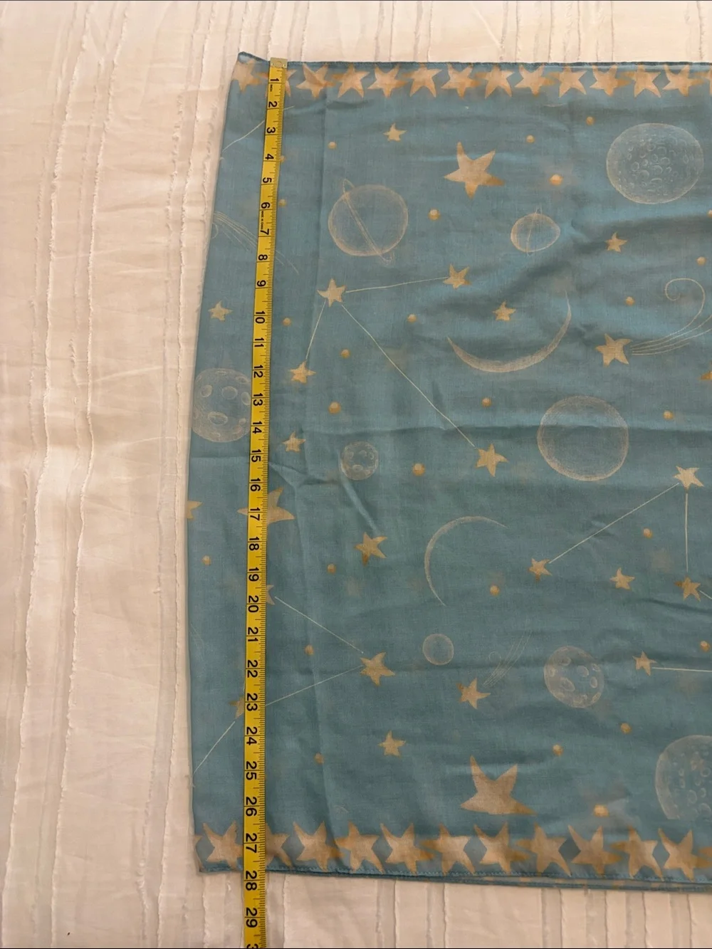 Light Blue Celestial Star & Moon Scarf.